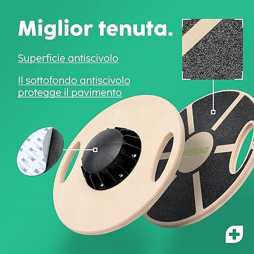 Balance Board in Legno di Quercia Sostenibile Con App Fitness - Vincitore del Test per il Plus Nel Tuo Allenamento - Tavola Oscillante per Adulti - Ysert
