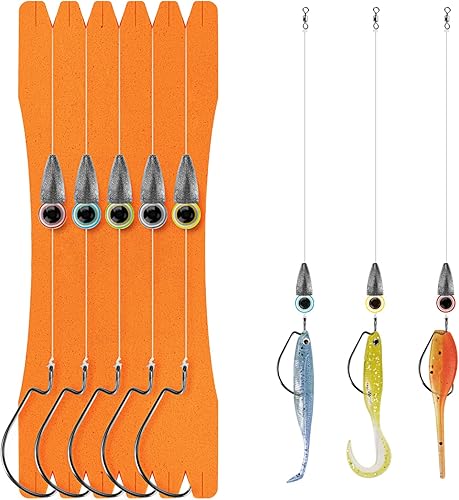 THKFISH Montatura per pesca - Ami rig da pesca - Texas rig ami da pesca - terminali carpfishing sartiame - Ysert