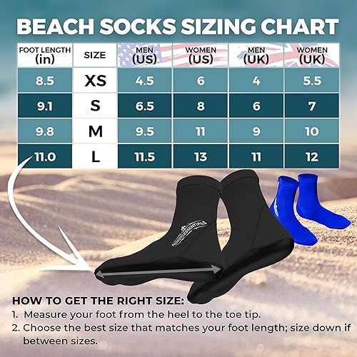 Nordic Essentials Calzini da Spiaggia (2 Paia) - Per Immersioni, Snorkeling, Beach Volley, Calcio - Ysert