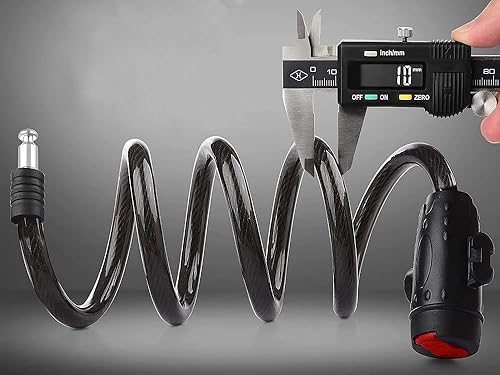 Lucchetto per bicicletta con serratura di sicurezza | Lucchetto antifurto con cavo 10 mm di spessore, cavo di sicurezza per bicicletta, moto, monopattino | acciaio con protezione in silicone (XL - 120 - Ysert