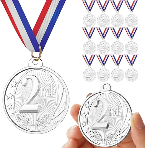 12pz Medaglie d'oro Medaglie per Bambini/Studenti/Giocatore/Atleta Medaglie in Metallo con Nastro Collo Vincitore di Medaglie - Ysert