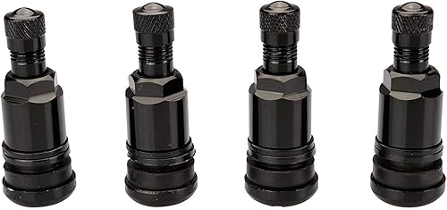 4 x Valvole in metallo, valvole in acciaio, universali, valvole per cerchione/ruote, 11,3 mm, nere - Ysert