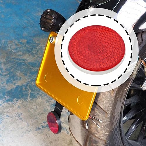 2 Pezzi Riflettori Rotondi Rossi Per Veicoli Elettrici Diametro 41 Mm Filettatura M5 Con Foro Di Montaggio Centrale Adatti Per Motociclette Veicoli Portabiciclette Pali Del Cancello - Ysert
