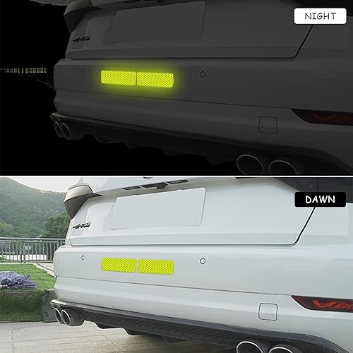 6 nastri fluorescenti (30 cm), 10 adesivi riflettenti, protezione solare, fasce riflettenti per il polso, per jogging, ciclismo, escursionismo e campeggio (giallo verde) - Ysert