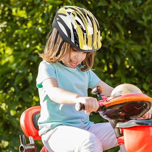 Casco da bicicletta per bambini, leggero, sicuro e infrangibile, casco da bicicletta, per bambini e ragazzi e ragazze, sicuro e confortevole, regolabile 53 – 55 cm (da 3 – 8 anni) - Ysert