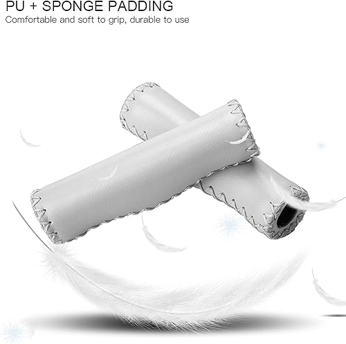 Manopole per Bici Marroni Manopole per Bici in Pelle Marrone Pu Sponge 1 Paio Manopole per Manubrio Bici Cucite a Mano Pu Manubrio per Bicicletta con Tappo (Marrone) - Ysert