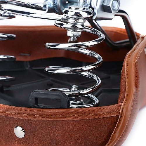 Sellino Bici Morbido Sella Bici Comoda per Uomo Donna, Rivetti Marroni comoda universali Sella Bici Durevole in Pelle PU Spring Spring - Ysert