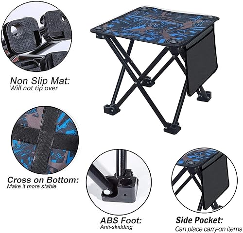 Sgabello Campeggio, Xndryan Portatile Sgabello Pieghevole Leggero Piccola Sedia Da Pesca Sgabelli Da Campeggio per Campeggio, Picnic, Pesca, Viaggi e Trekking - Ysert