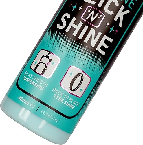 Silicone Slick 'N' Shine Spray Bottle – Pneumatico Dressing & Sospensione Lubrificante per Biciclette, 400 ml - Ysert