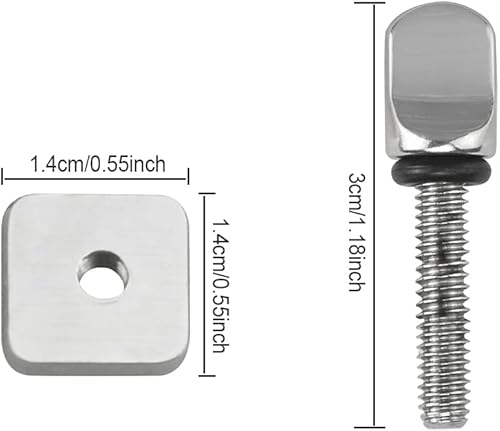 Viti per Tavola da Surf Viti per Pinne per Tavola da Surf 4 Pezzi di Ricambio per Surf in Acciaio Inossidabile per SUP e Tavola da Paddle, 3 * 1,4 cm - Ysert