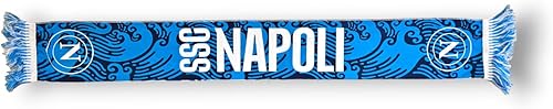 SSC Napoli, sciarpa poliestere, prodotto ufficiale 100% poliestere, Azzurro, Bianco, blu - Ysert