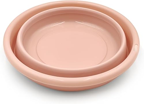 Bacinella pieghevole, lavabo pieghevole, lavabo rotondo pieghevole, cesto multiuso portatile, in silicone, per cucina, viaggi, campeggio, escursionismo (rosa, M) - Ysert