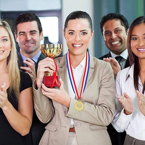 10 Pezzi Medaglie Premiazioni Metallo,Medaglie Bambini Metallo,Winner Medaglia con Nastro Collo,Medaglia Premi per Giochi Sportivi,Feste a Scuola,Bomboniere - Ysert