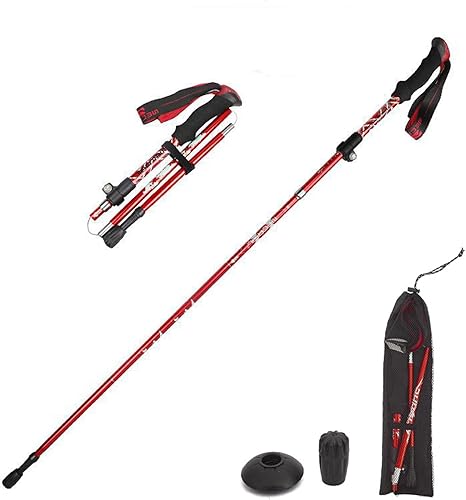 Bastoncini Trekking Pieghevoli, Bastoni Montagna Trekking, Bastoni Trekking Telescopico, Adatto Per Ghiaia, Ghiaia, Fango o Neve Per Fornire Un Supporto Affidabile e Presa Sicura In Ogni Terreno - Ysert