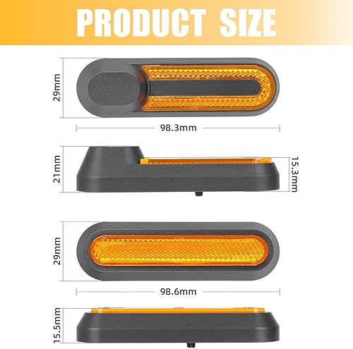 Set di 4 copriruota in plastica con banda riflettente per Xiaomi M365/Pro/Pro2/Essential 1S e adesivi di ricambio per monopattino - Ysert