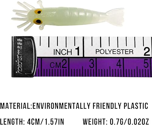 QualyQualy Esche artificiali in silicone Gamberetto Esca Artificiale Pesca Luminosi Gamberetto finto pesca Morbido esche da pesca per trota, acqua salata/acqua dolce - Ysert