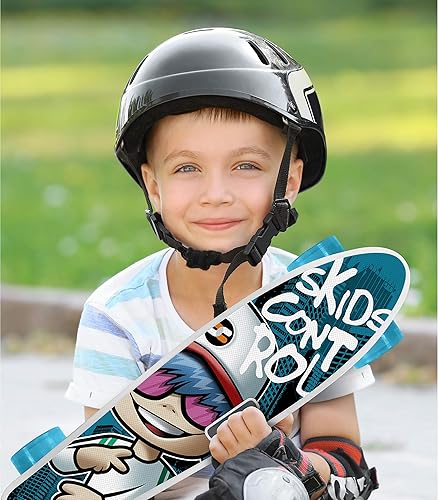 Skateboard 22 x 6 con manico Skids Control, JS100310, WHITE, 22 POLLICI - Ysert