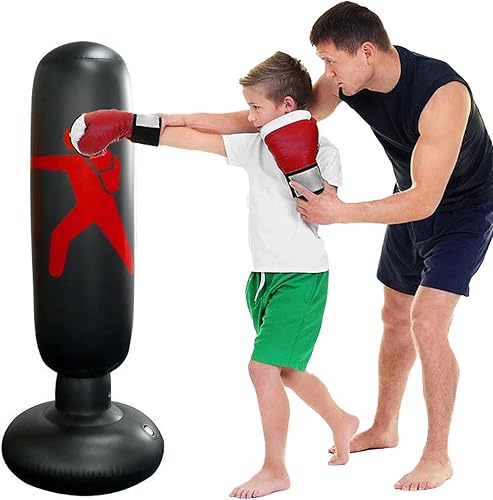 Sacco da Boxe Gonfiabile per adulti Bambini 160 cm,Sacco da Boxe Gonfiabile Tumbler a Colonna per Taekwondo, praticare Karate,per sollievo dallo stress,praticare - Ysert