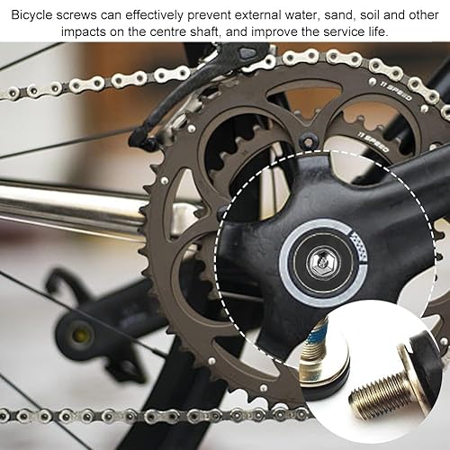 Viti per Cuscinetti a Pedale, 4Pz Bulloni M8 x 18 mm per Pedivella Bici, Viti per Pedivella, Viti Filettate M8 a Testa Esagonale Viti per Braccio a Manovella per Bici, Impermeabili, Prova di Sabbia - Ysert