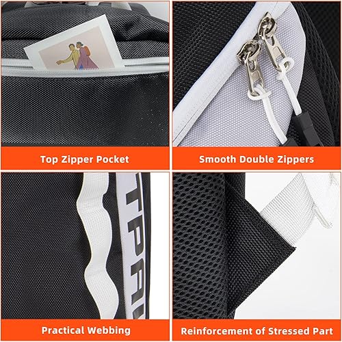 TPAID - Zaino da baseball di grande capacità, con scomparto per scarpe e gancio per recinzione, borsa leggera per attrezzatura da baseball, può contenere mazze, caschi, guanti, cappelli, vestiti - Ysert