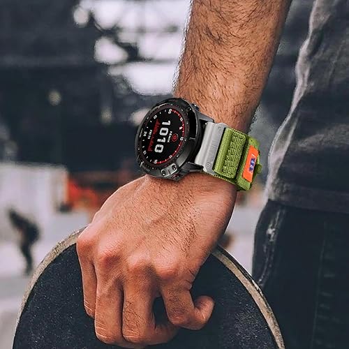Cinturino per Fenix 6X Pro, 26mm Nylon Cinturino per Fenix 7X/Fenix 6X/Fenix 7X Pro/Fenix 5X/Fenix 5X Plus/Fenix 7X Solar/Fenix 3/Fenix 3 HR/3 Sapphire/Fenix 7X Sapphire Solar/D2 Delta PX - Ysert
