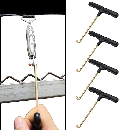 4 Pcs Trampolino Tools Molla Tirare T-Hook,Spring Puller Tool per Salto Trampolino Nero 4 Pezzi - Ysert