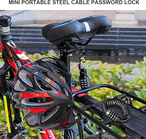 2 Pezzi Lucchetto Bici, 150 cm Catena Bici, Lucchetto Bici Combinazione, Lucchetto Casco Moto Con 4 Numeri di Parte, Catena Bicicletta Antifurto per Casco da Bici, Casco da Moto, Scooter - Ysert