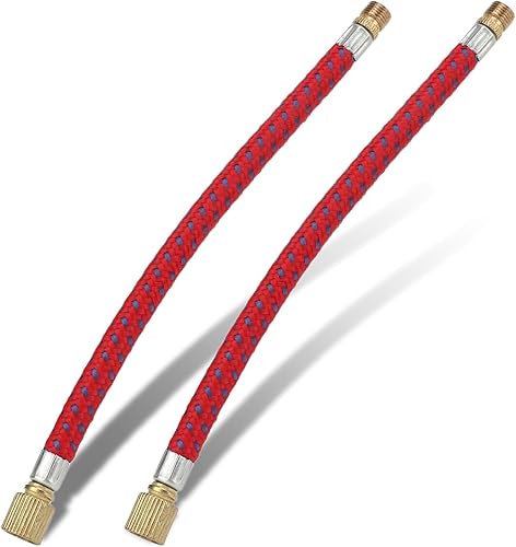 Tubo di Prolunga per Pompa da Bici, 2 Pezzi 16,6 Cm/6,5 Pollici Tubo di Prolunga per Pompa da Bici Tubo di Gonfiaggio a Doppia Valvola in Nylon Rame per Pompa da Bici - Ysert