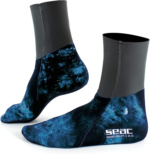 SEAC Seal Skin, Calzini Termici per Apnea e Pesca Subacquea in Neoprene Mimetico di 3 mm Unisex Adulto - Ysert