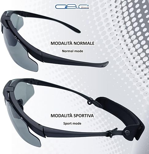 Occhiali Tattici Militari da Tiro, 3 Lenti Intercambiabili, Custodia Semirigida, Panno Pulizia, Tracolla Regolabile, Telaio Miopico - Ysert