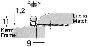 Cerniera Inox con sbalzo 57x44 mm - Ysert