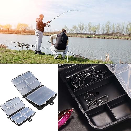 Graplan 2 PCS Scatola di Immagazzinaggio di Plastica Fishing Tackle Box Scatole di Plastica da Pesca a Doppia Faccia per Accessori Pesca Due facciate,7 e 9 Scomparti - Ysert
