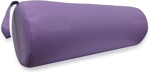 Cuscino a Rullo, 55 x 20 cm, Viola, Similpelle, Ergonomico, Imbottito in Schiuma, per Yoga, Fitness, Massaggio - Ysert
