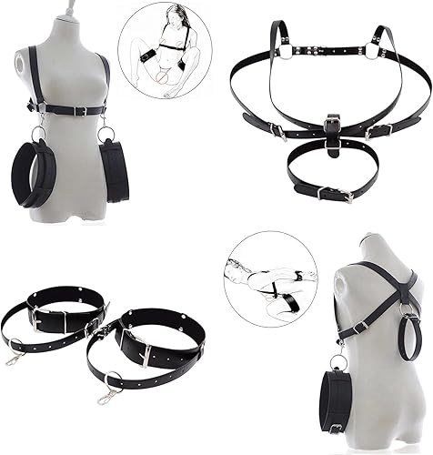 JIANRONG Cinghia di Fissaggio per Mani e Piedi in Pelle a M per Mano e Piedi-Nero - Ysert