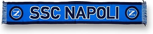 SSC Napoli, sciarpa jacquard, prodotto ufficiale 100% acrilico, Azzurro, Bianco, blu - Ysert