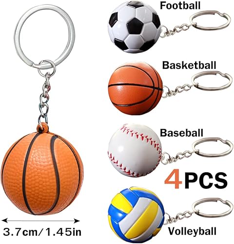 Portachiavi Sport Palla Decorazioni Calcio Pallavolo Basket Baseball Portachiavi Sport Ball Portachiavi Regalo Compleanno Bambini Adulti - Ysert