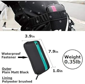Borsa da bicicletta, Ciclismo Custodia Impermeabile Mobile Phone Case - Grigio (160g, B: 3.9 pollici, L: 7.9 pollici, Poliestere, Cinghia Regolabile, Tasca con Cerniera) - Ysert