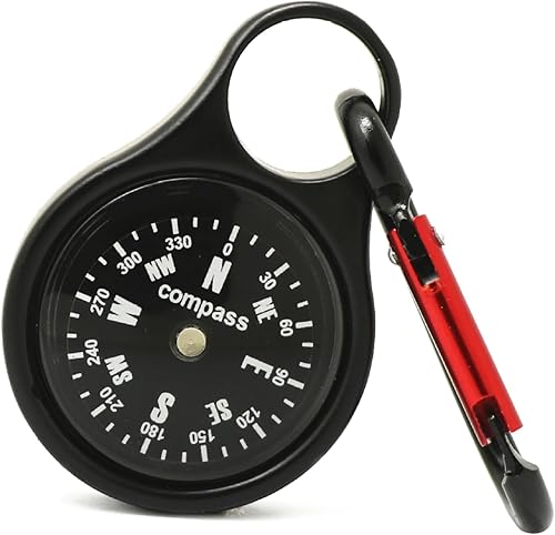 Portatile Mini Bussola Portachiavi, Moschettoni, Navigazione Piccola, Accessorio Da Viaggio Per Campeggio All'aperto, Escursionismo, Uso Esterno - Ysert