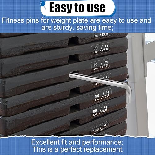 Perno per Pila di Pesi, Diametro 0,95 cm 15,30 cm Perno di Caricamento del Peso A Forma di L Perno di Trazione Perno di Estensione della Pila di Pesi Perno di Selezione del Peso per Casa - Ysert