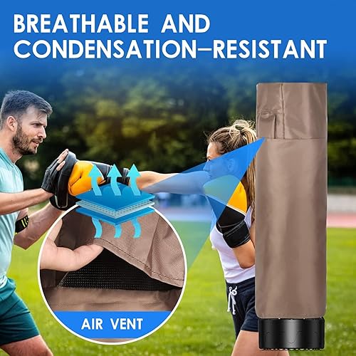 Copertura Impermeabile per Sacco da Boxe a Piè di Terra, Protezione Esterna del Sacchetto per Pugilato, Oxford 420D Marrone - Ysert