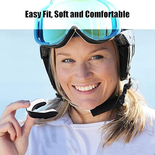 Paradenti in gomma – paradenti professionale per sport di contatto, rugby, arti marziali, karate, rugby, MMA, boxe, hockey, calcio flessibile per giovani e adult (White/Black, Adult(+12)) - Ysert