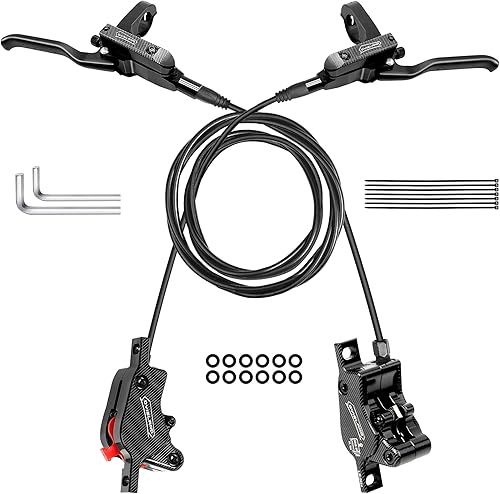 SD-230X Set di Freni a Disco Idraulici MTB, 4 Pistoni/2 Pistoni, Leve Freno a Due Dita Anteriori e Posteriori in Alluminio, Kit Freno per Biciclette. - Ysert