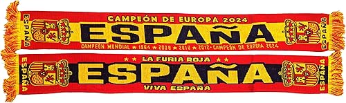 Generisch Campionato europeo della Spagna 2024 Sciarpa, Campeon de Europa, blu, nero, giallo, 145 cm - Ysert