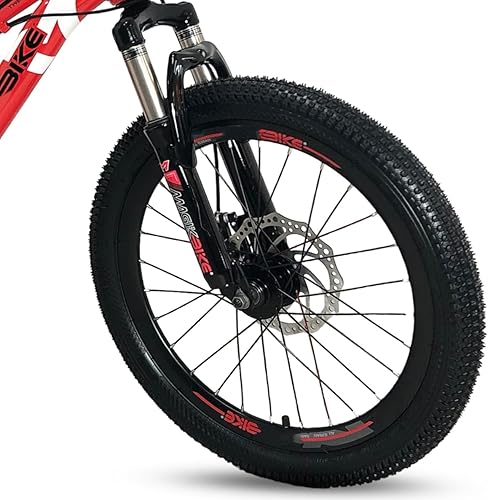 IBK Bicicletta Bici MTB 20'' Pollici Mountain Bike BIAMMORTIZZATA Ragazzo Cambio 21 Velocità Freni a Disco Rossa - Ysert
