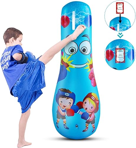 Sacco da boxe gonfiabile per bambini, per fitness, boxe, gonfiabile, borsa da boxe indipendente, gioco per allenamento di riduzione dello stress sportivo, pratica karate Taekwondo bambini - Ysert