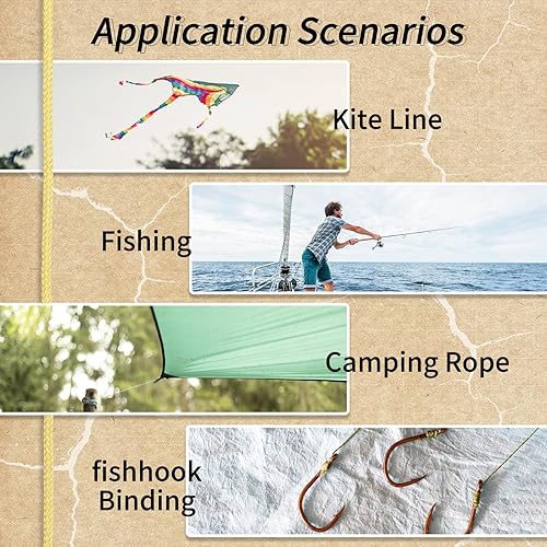NewDoar Linee in kevlar intrecciato resistente all'abrasione, 1,5 mm, 12 fili, ad alta resistenza, resistente all'usura, ignifugo, adatto per campeggio, kite, pesca, lenze EDC (60 m) - Ysert