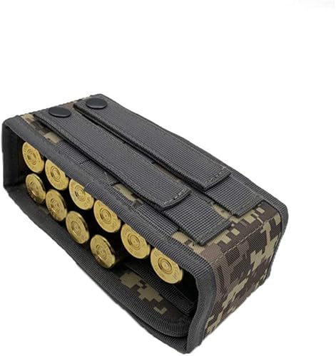 Tactical Molle 16-Hole Bullet Bags, 16 Rounds 12G Buttstock Shotgun Shell Holder Ammo Bag for Bullets Hunting - Ysert