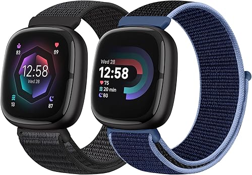 Runostrich Cinturino di ricambio in nylon compatibile con Fitbit Sense/Fitbit Versa 3, morbido, traspirante, regolabile, per uomo e donna - Ysert