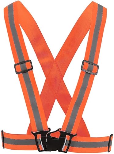 Gilet Riflettente, Gilet Regolabile per Auto, Gilet di Sicurezza per Corsa e Bicicletta, Gilet Riflettente per Uomini & Donne, per Passeggiate, Escursioni (Arancia) - Ysert