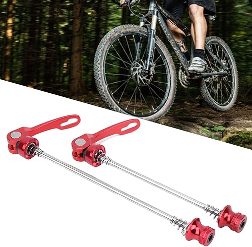 Pwshymi Spiedino per Ruota per Bicicletta Spiedini per Mountain ASSE per Bici da Strada Leva per spiedo a sgancio rapido(Rosso) - Ysert